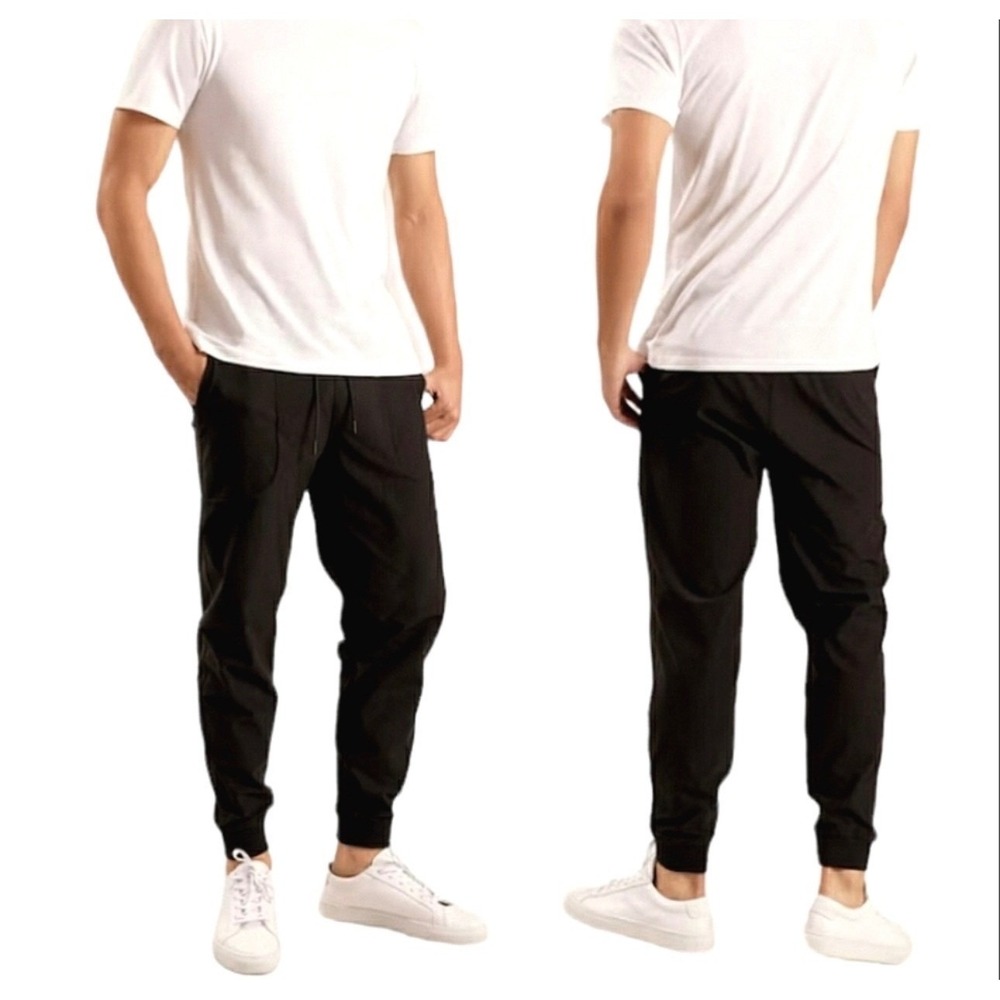ITALIC Mens Latitude Black Jogger Pants Elastic Waist Drawstring‎ Size M